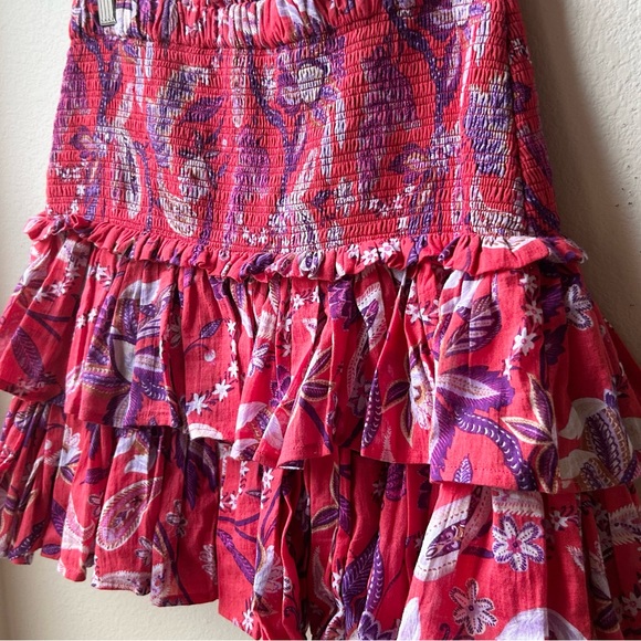 Sundry Red Floral Tiered Mini Smocked Ruffle
Lightweight Skirt Women Size L - Picture 10 of 16